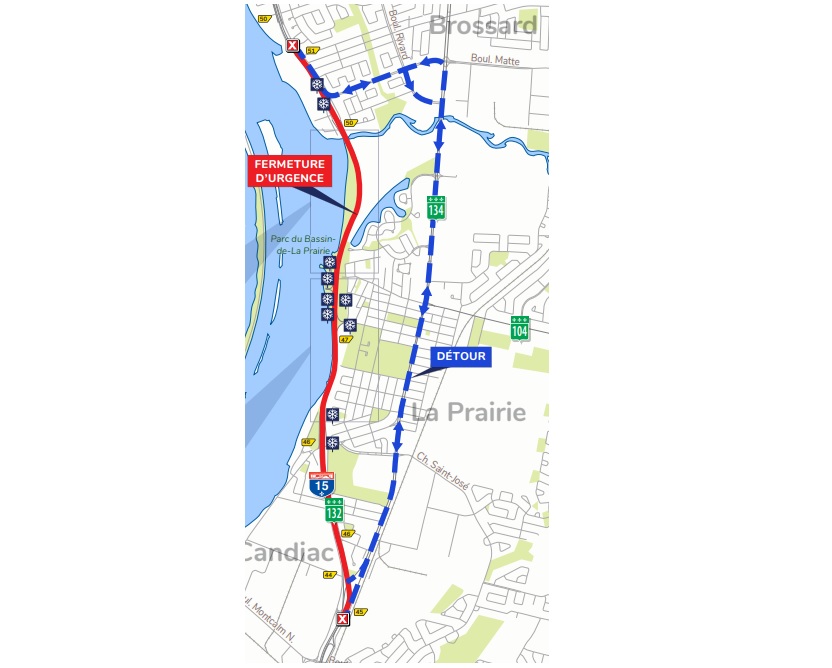 Une section de l’A-15 fermée à la circulation