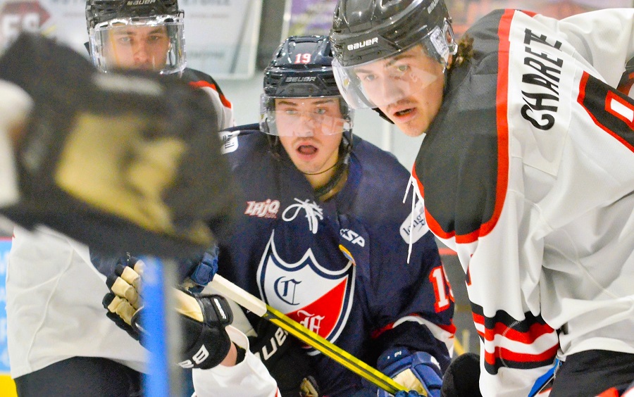 Joueurs de hockey lors d'un match