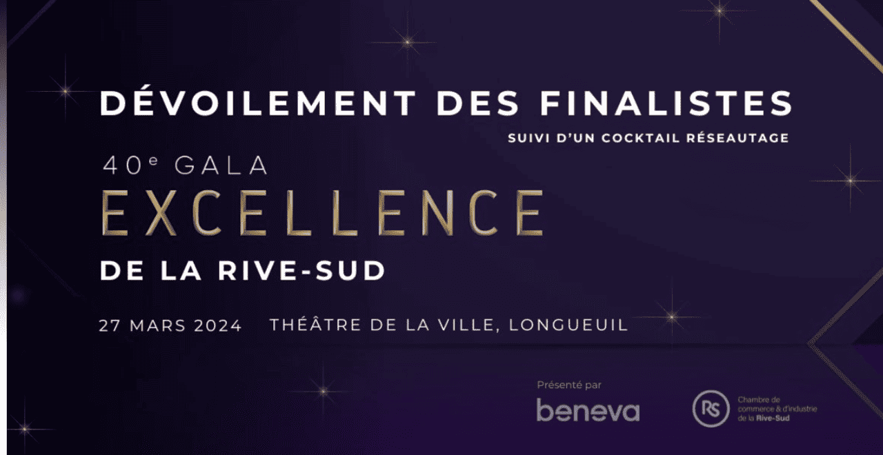 Les finalistes du 40e Gala Excellence de la Chambre de commerce et d’industrie de la Rive-Sud seront annoncés le 27 mars.