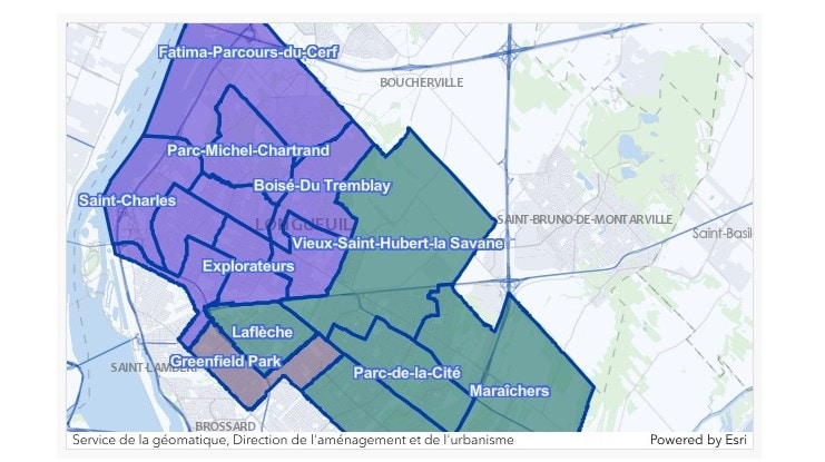 Longueuil a dévoilé les noms des nouveaux districts électoraux