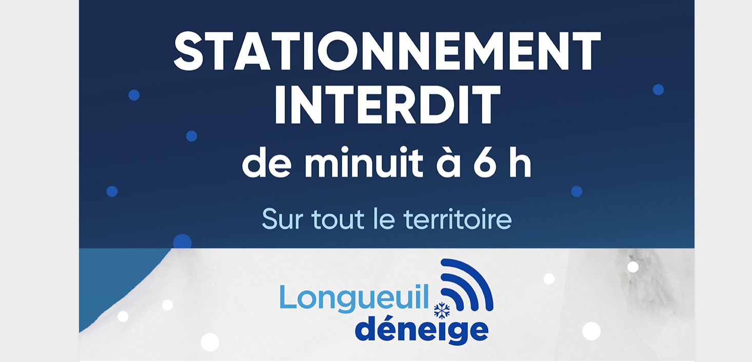 Stationnement interdit à Longueuil pour opération de déneigement du 8 au 9 décembre