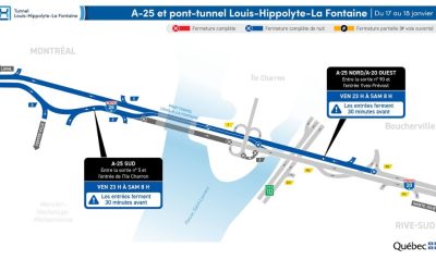 Fermeture du tunnel L.-H. Lafontaine vendredi