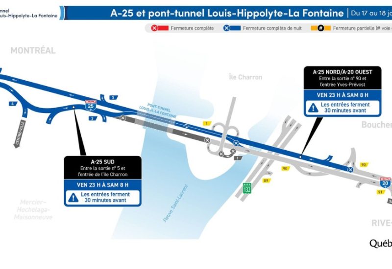 Fermeture du tunnel L.-H. Lafontaine vendredi