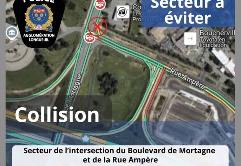 Un homme décède à la suite d’un accident de la route à Boucherville