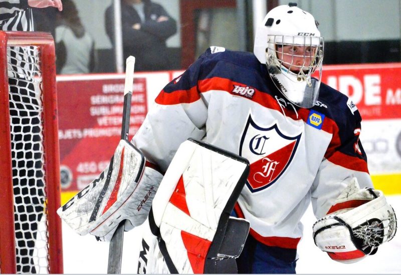 Le gardien de but Mathis Lacroix-Goulet a arrêté les 15 tirs dirigés vers lui lors de la victoire.
Photo: Justin Gervais