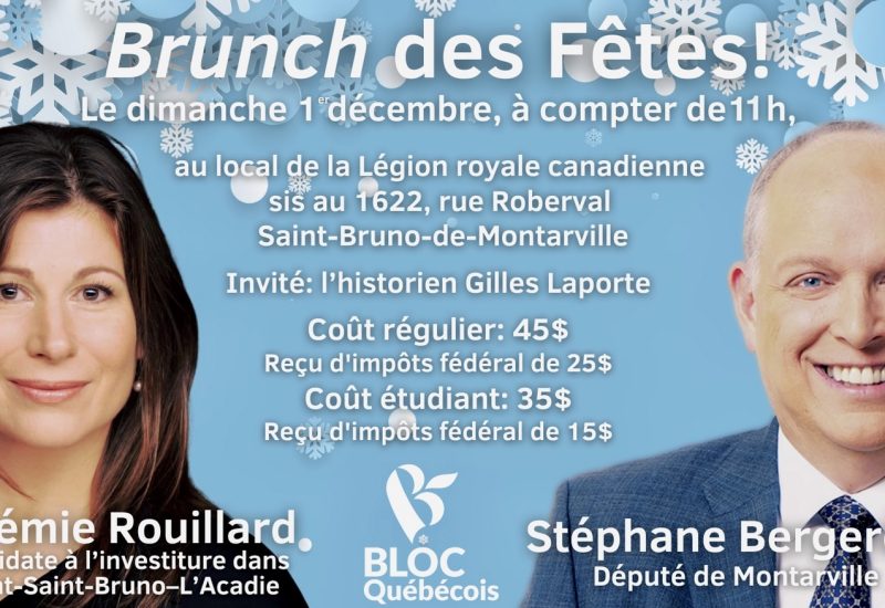 Le brunch du Bloc Québécois de Montarville revient pour sa 3e édition