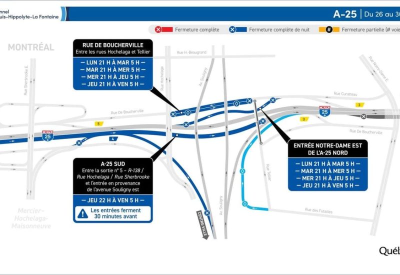 Fermeture de l’A25 du 28 août au 2 septembre