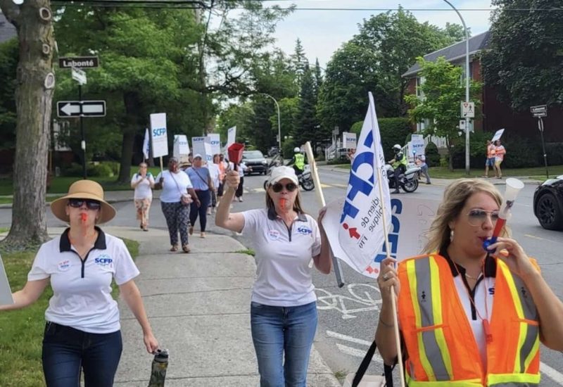 Grève des cols blancs de l’OHL à Longueuil