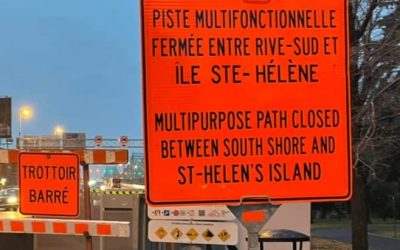 La piste cyclable du pont Jacques-Cartier est fermée